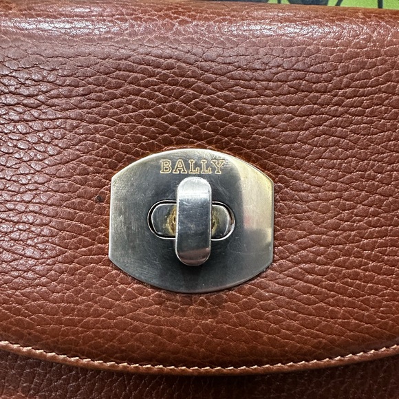 Bally Vintage Brown Leather Turn Lock Bag 1970s 1980s - Picture 6 of 12